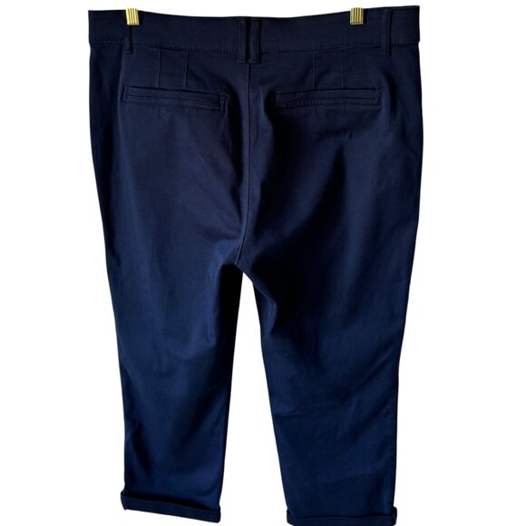 Democracy "Ab"solution® High Rise Roll Cuff Trouser Navy Blue Inseam 24" - Picture 6 of 13